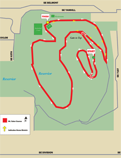 Mt. Tabor Challenge 5k Course Map