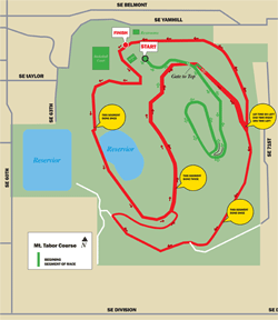 Mt. Tabor Challenge 8k Course Map